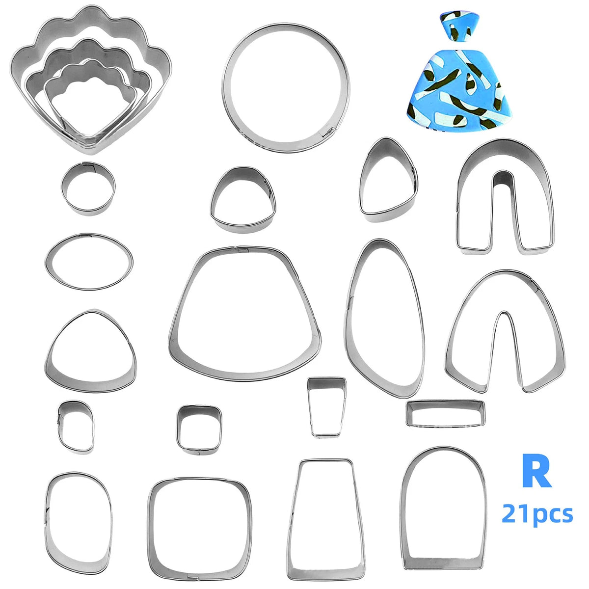 21Pcs Clay Earrings Cutting Mold DIY Tool