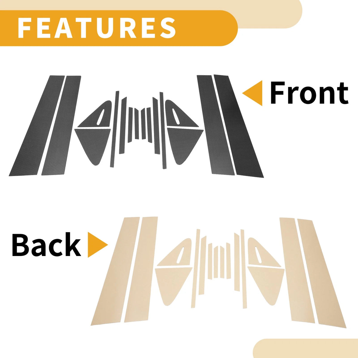 16 Pcs Door Pillar Window Trim Replacement for Toyota Corolla (2014–2019)