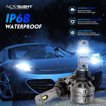 2X NOVSIGHT 9005/HB3 LED Headlight Kit Bulbs 6500K for Universal Fit (2010–2023)