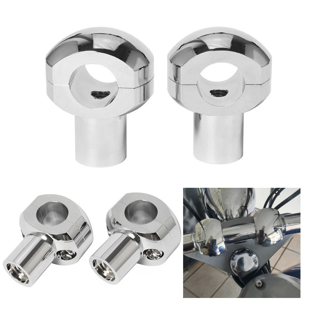 Chrome 25mm Handlebar Risers for Honda Suzuki Yamaha Kawasaki (Fit 1")
