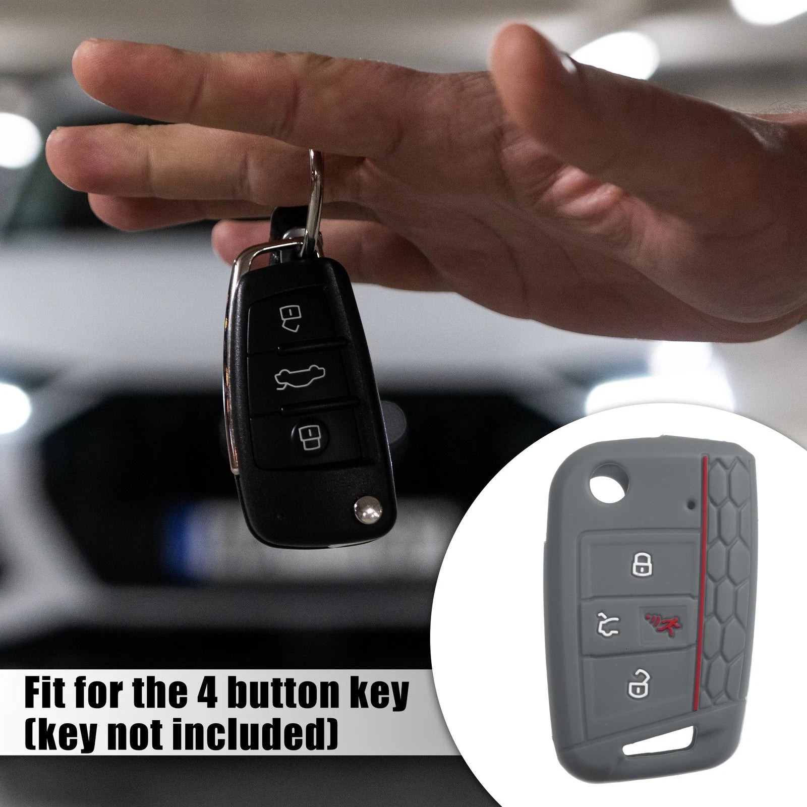 2 Pc Silicone Remote Key Fob Cover Protector for VW Golf (2006–2024)