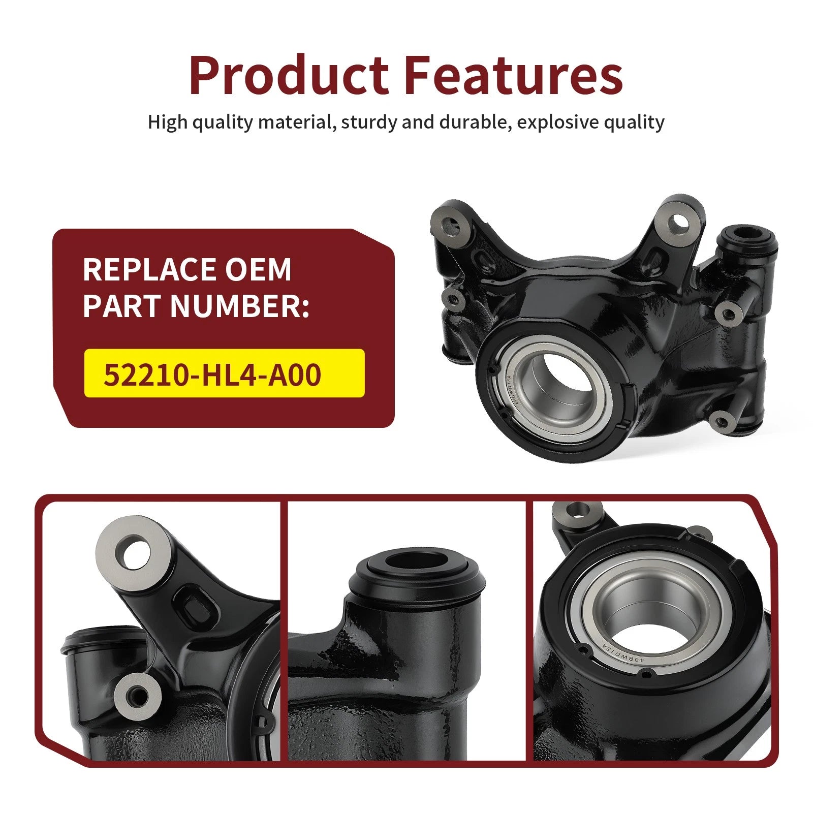 Rear Right Knuckle Kit 52210-HL4-A00 for Honda Pioneer 1000 1000-5 (2016–2024)