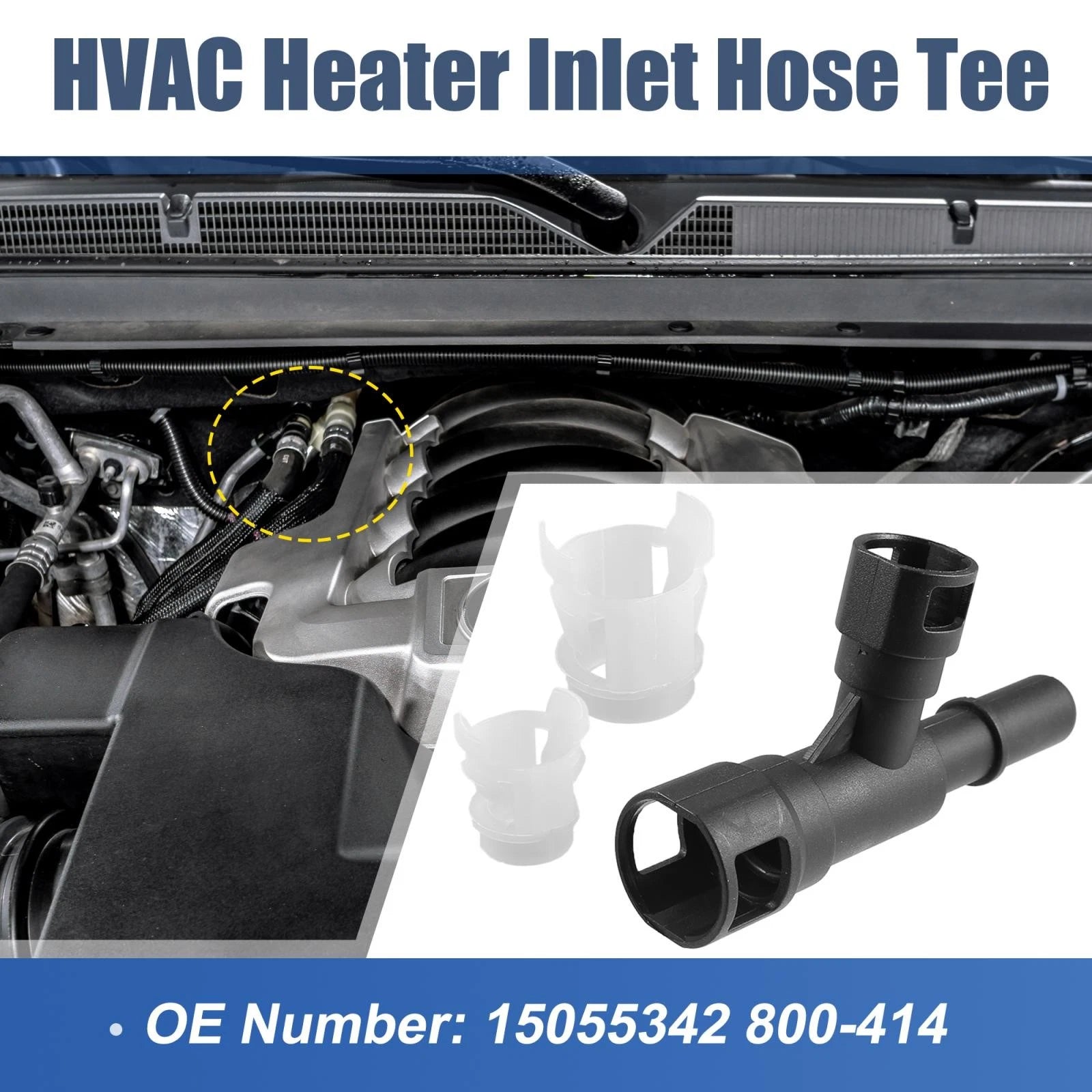 Heater Hose Connector 2 Pcs Replacement for Cadillac Chevrolet GMC (2000–2010)