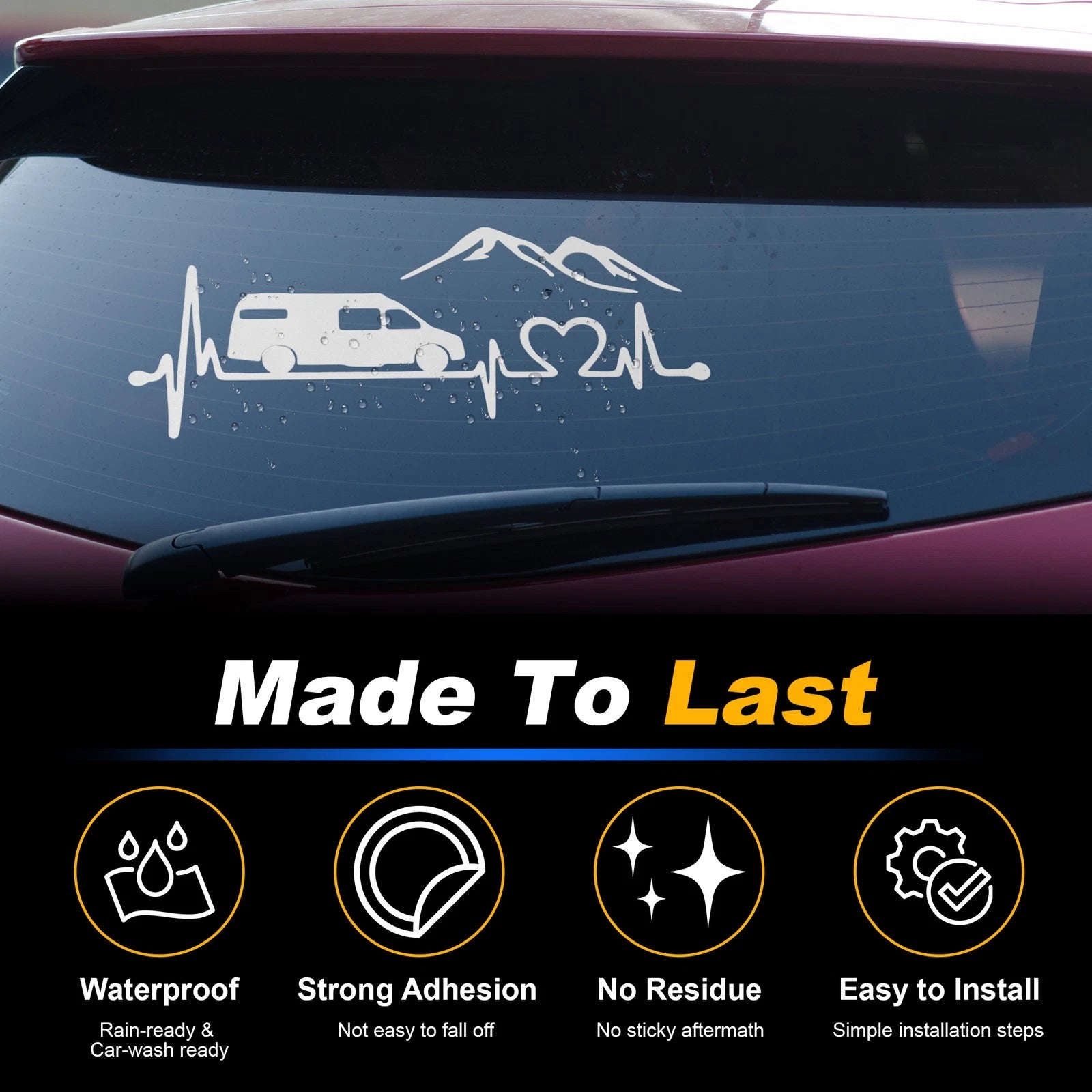 Reflective Bumper Decal for Car (Personalized Silver Tone Heart)