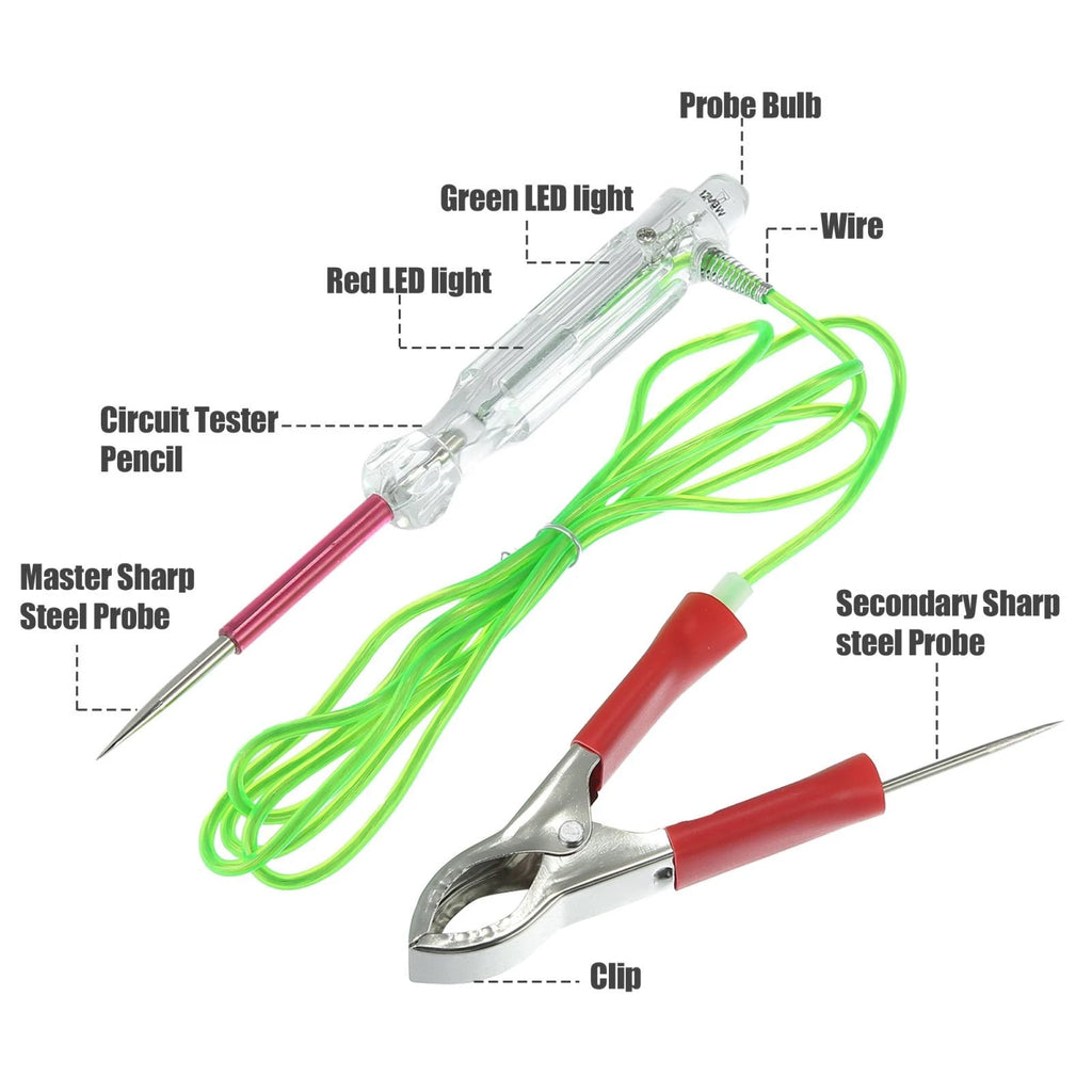 Automotive Circuit Tester 3-48V Car Electric Probe Test Light for All Models (—)