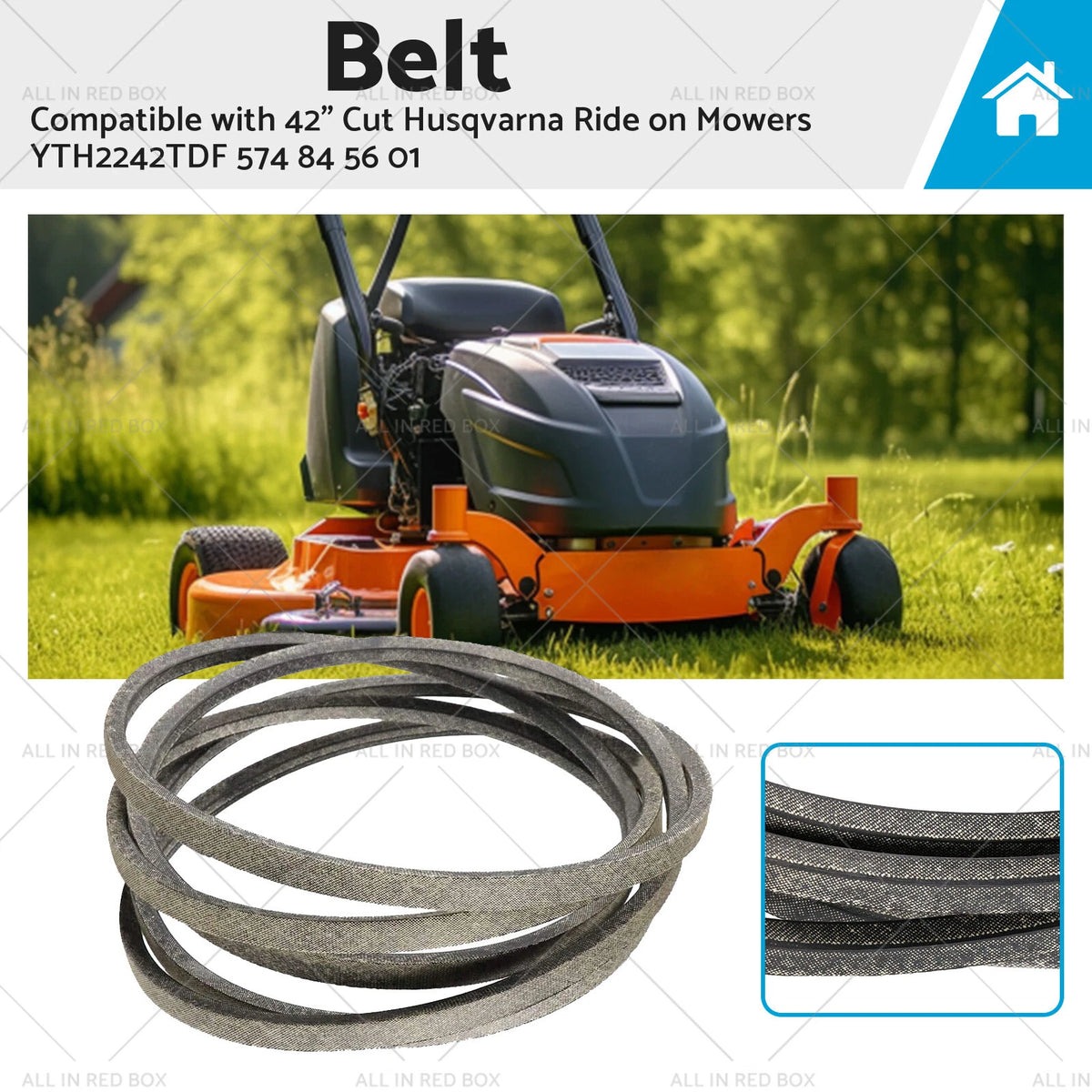 Replacement Belt for Husqvarna Mower (574845601, 574 84 56-01)