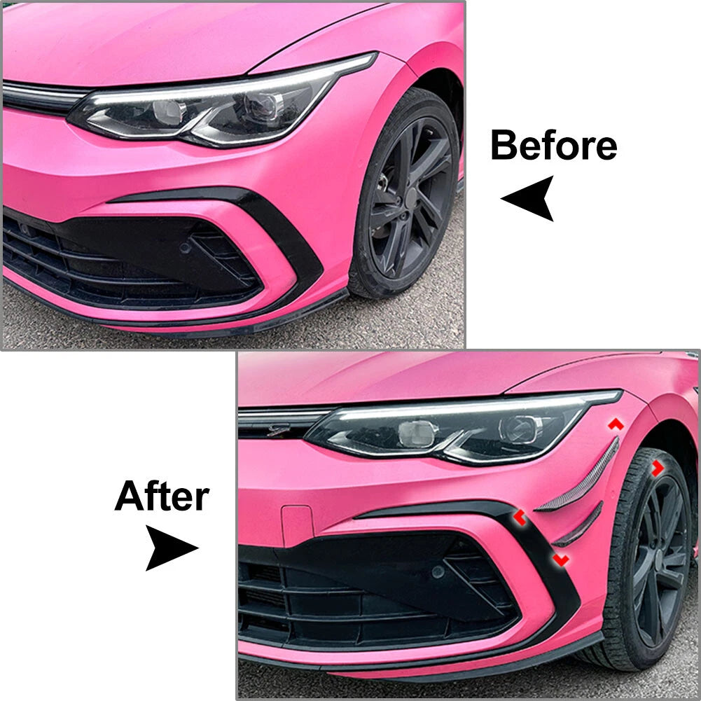 For VW Golf 8 GTD R Line 2020-2023 Front Bumper Side Spoiler Splitter Air Blade