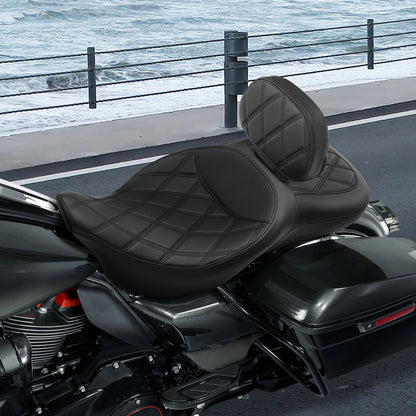 Driver Passenger Seat & Rider Backrest for Harley Road Street Glide (2009–2023)
