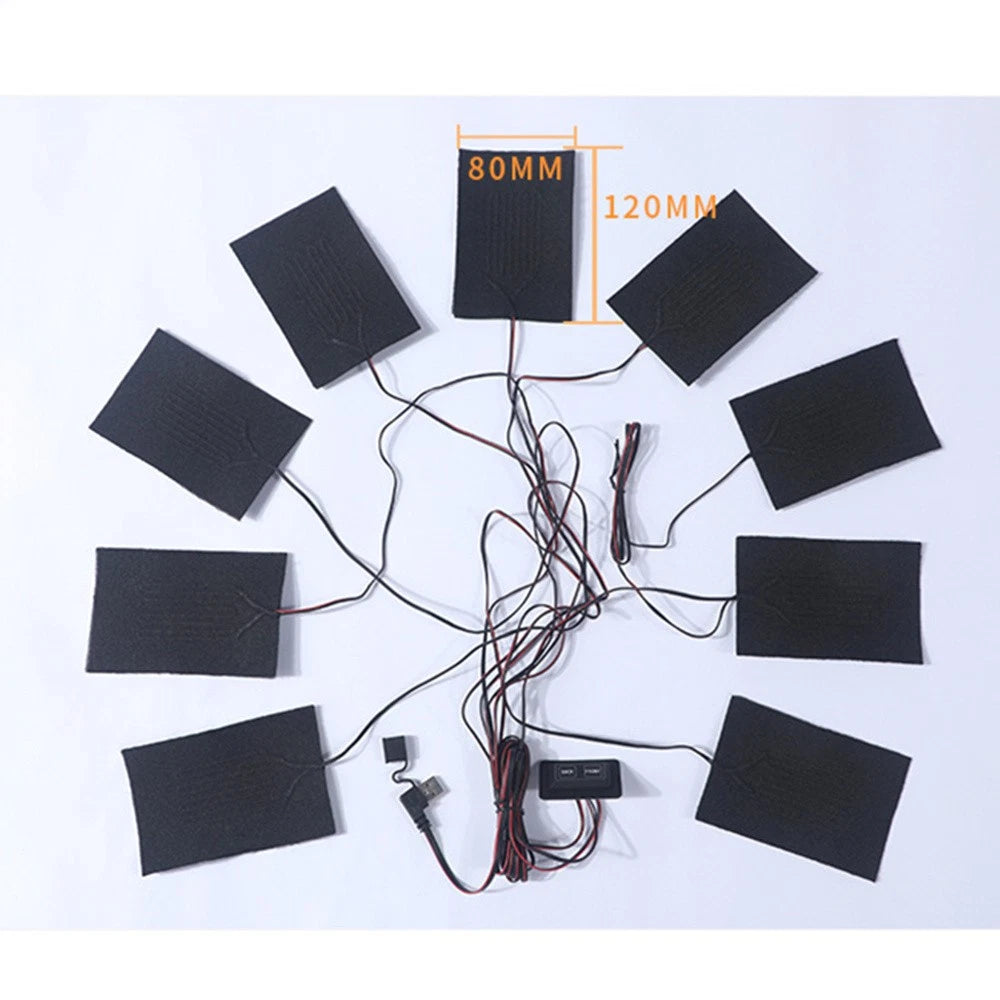 9 in 1 Clothing Electric 5V/2A USB 3 Gear Temperature Adjustable Heating Pad