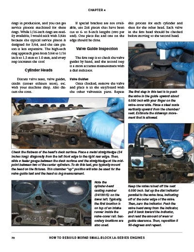 Mopar Small Block Engine Rebuild Manual for 273 318 340 360 (All Years)
