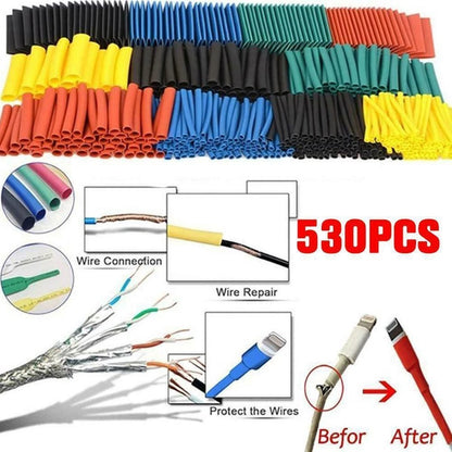 Heat Shrink Tubing 530Pc for Cable Wire Wrap (Max 120°C)