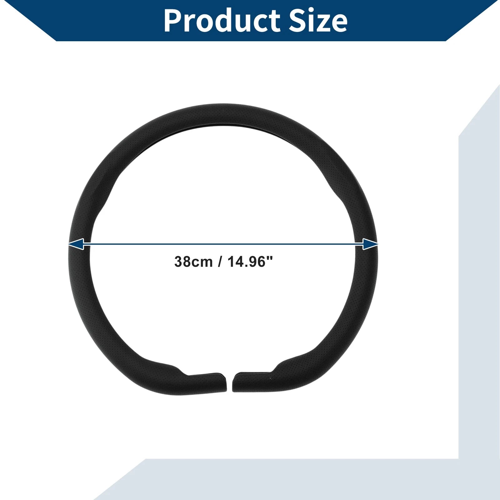 Steering Wheel Cover 14.96" Black for