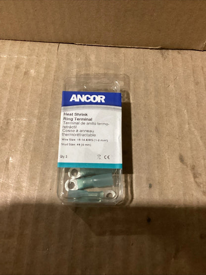 Set of 3 Heat Shrink Ring Terminals for Ancor 311203 (#8 Stud, 16-14 AWG)