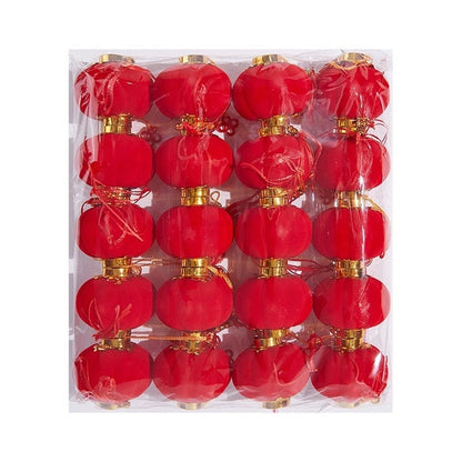 Weather Resistant Red Flocking Lantern for Holiday Celebrations