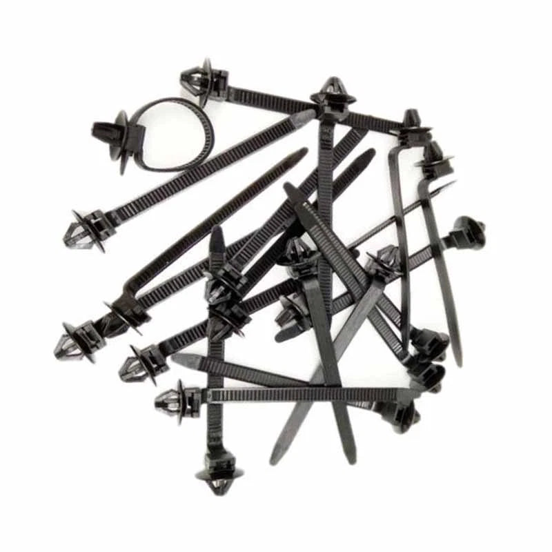 50x Nylon Cable Strap Push Mount Wire Tie Retainer Clip Clamp Kit