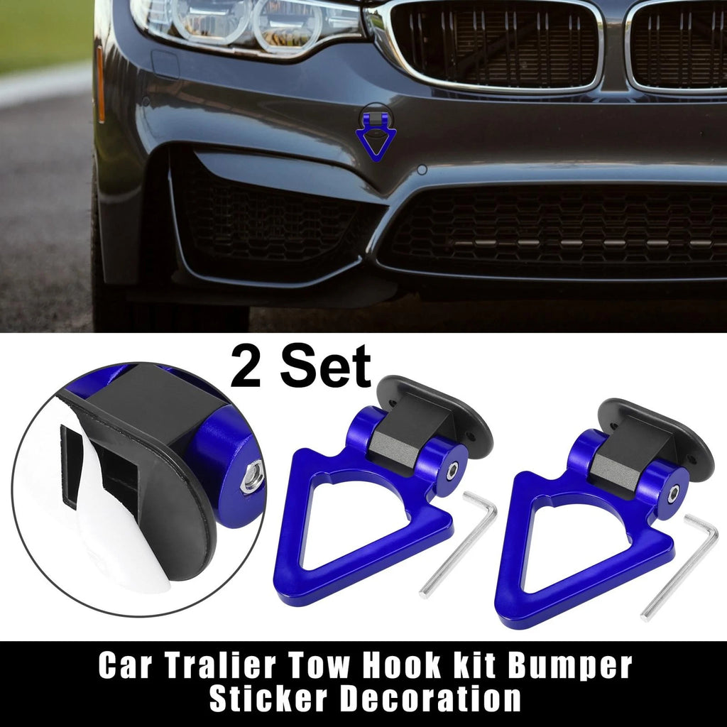 Car Tow Hook Cover Decor Blue Triangle Set for Universal Trailer Use (Universal)