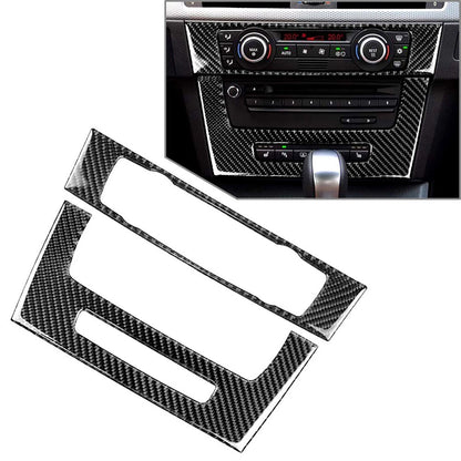 Carbon Fiber Console CD Panel Cover Trim For BMW 3 Series E90 E92 E93 05-2012