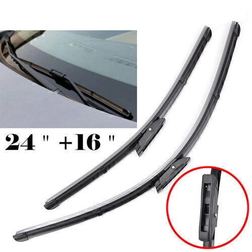Set of 2 Bracketless Front Windshield Wiper Blades for Renault Fluence (2010–2016)