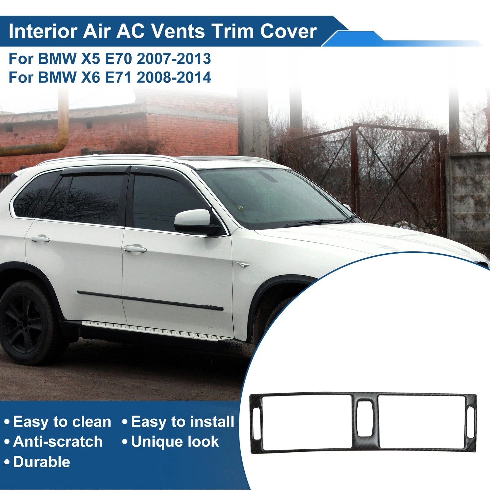 Air Condition Outlet Vent Trim Cover Frame Replacement for BMW X5 E70 (2007–2013)