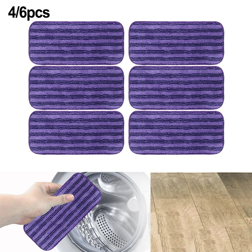 Set of 4 Microfiber Cloth Mop Pads for Automotive Cleaning