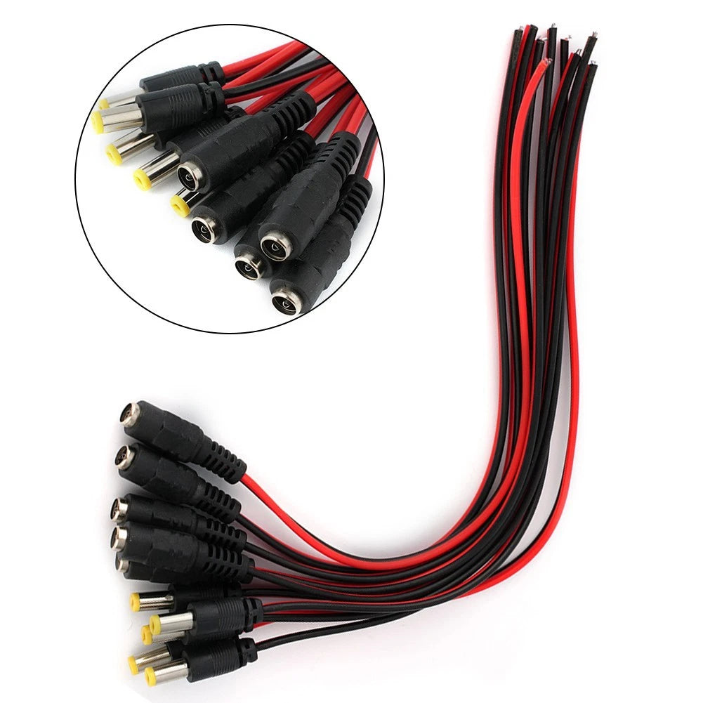 Set of 10 Accessory Connector Cable Power Supply Male/Female