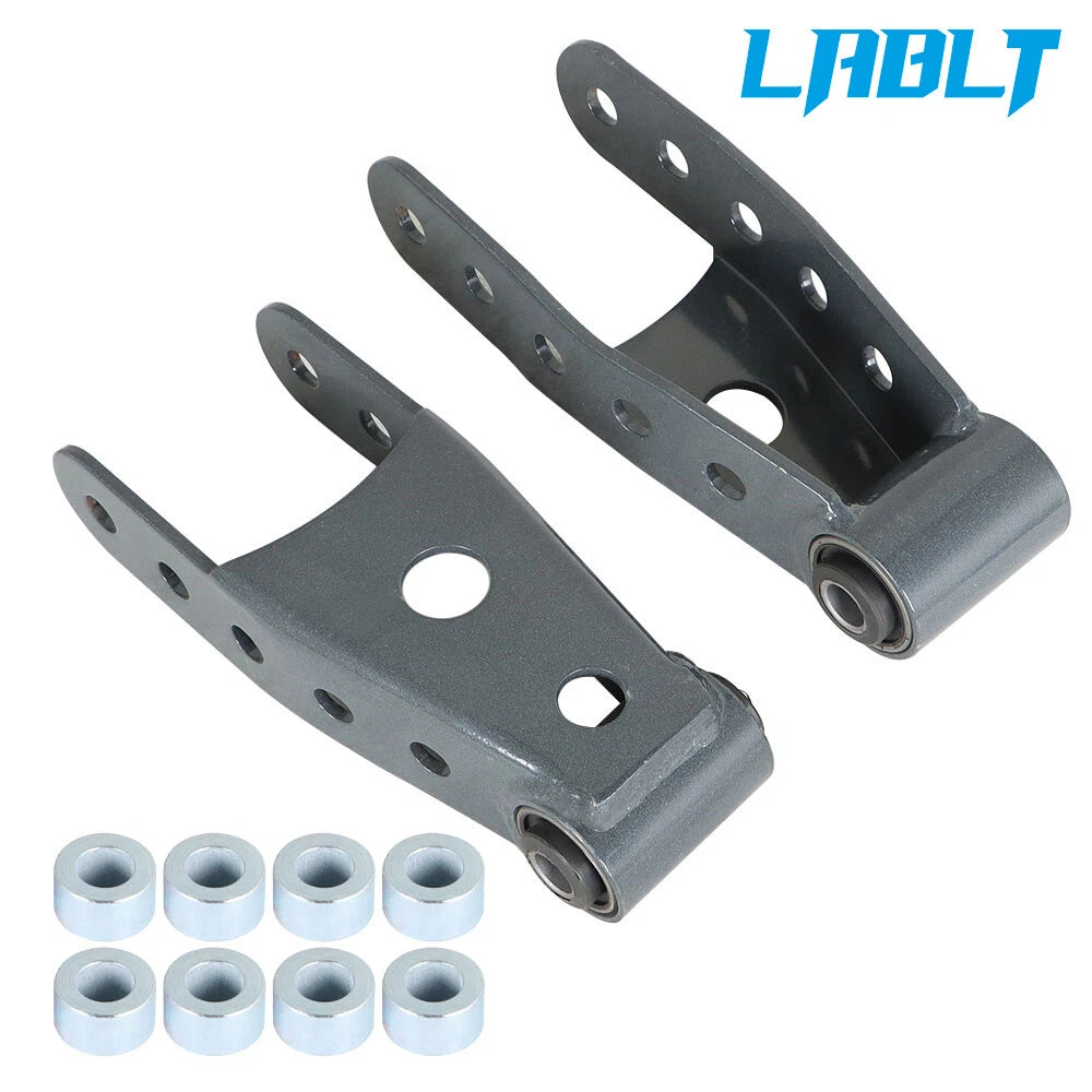 2X Rear 2"-3" Lowering Drop Shackles Kit for Chevy Silverado (2007–2018)