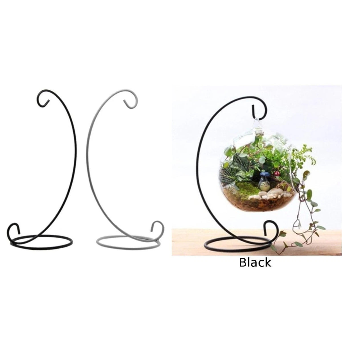 Iron Stand Hanging Flower Vase Lantern Holder Hook for Landscape Crafts