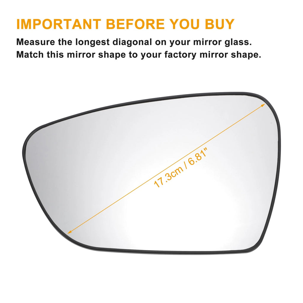 Heated Left Side White Mirror Glass for KIA Ceed (2012–2018)