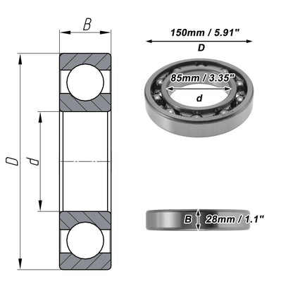 Deep Groove Ball Bearings 6217 for Scooter Skateboard Wheel (85x150x28mm)