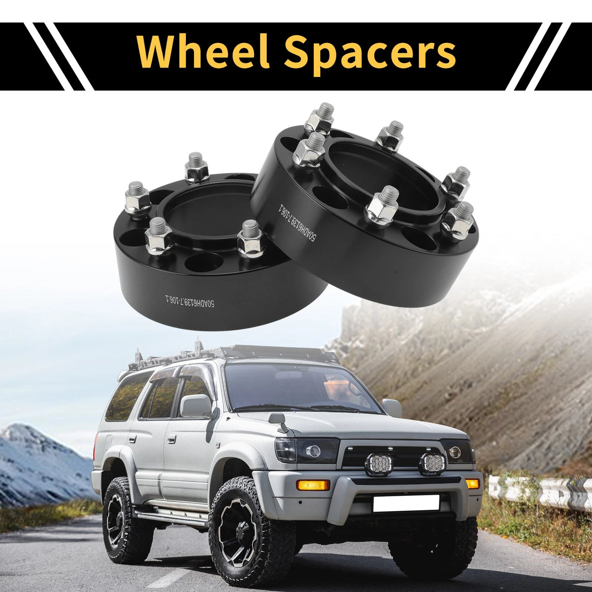 Wheel Spacer Set 2 Pcs 6x139.7 106.1mm M12x1.5 for Toyota 4Runner (1989–2023)