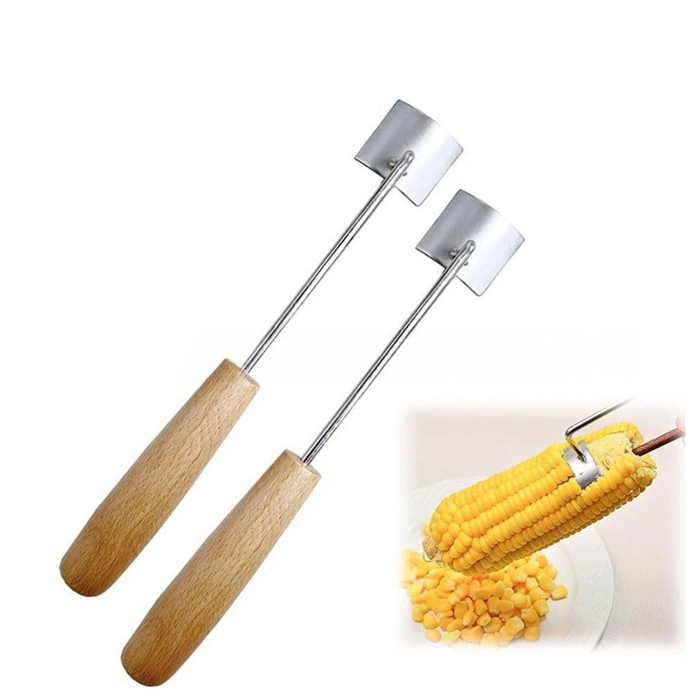 2X Corn Cob Peeler Stainless Steel Tool for Quick Kernel Removal