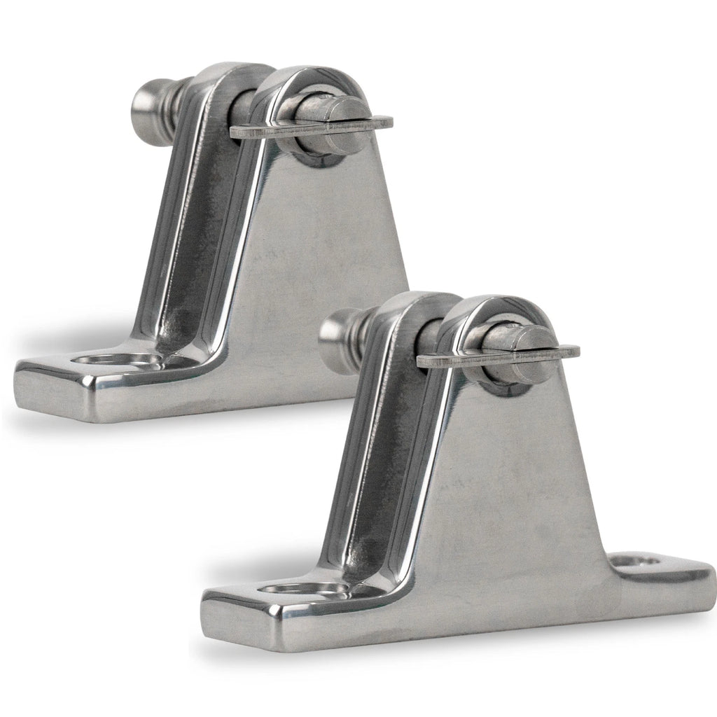 2X Bimini Top Hardware 90 Degree Deck Hinge w/Removable Pin Stainless Steel