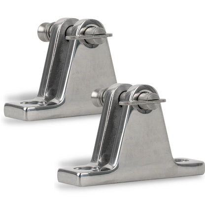 2X Bimini Top Hardware 90 Degree Deck Hinge w/Removable Pin Stainless Steel
