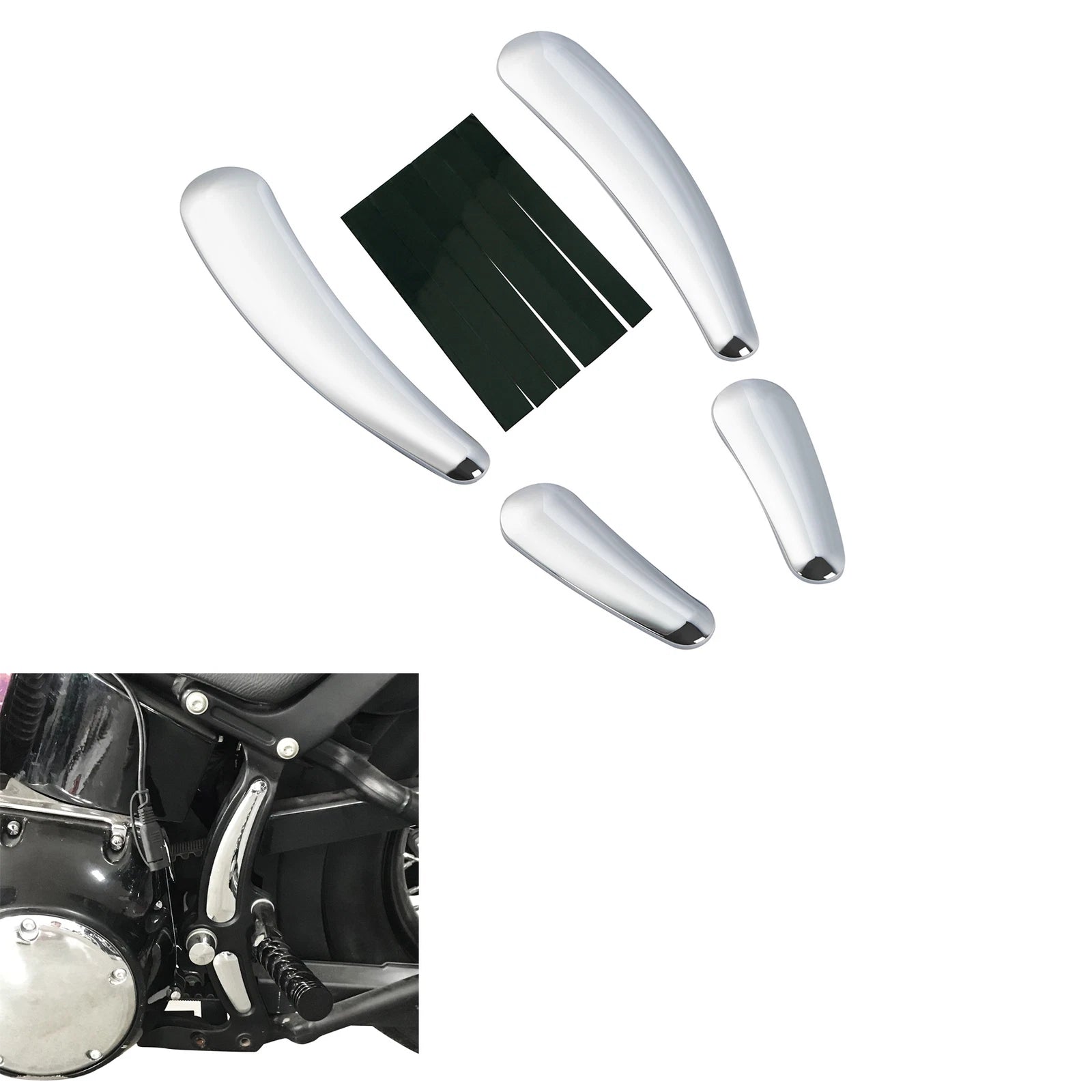 Set of 4 Chrome Frame Inserts for Harley Davidson Softail Deluxe Slim (2008–2017)