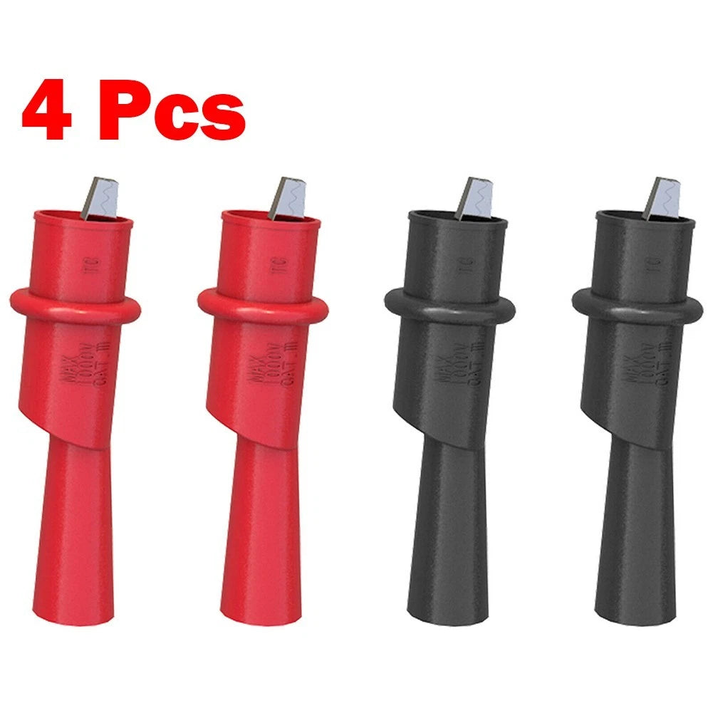 Set of 4 Insulated Crocodile Clips for Multimeter Testing