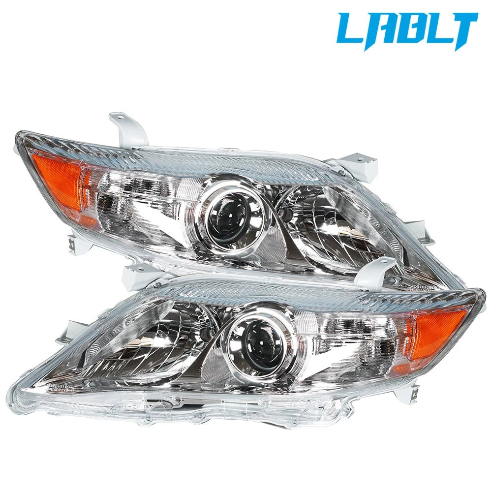 2X Halogen Chrome Headlight Assembly for Toyota Camry (2010–2011)