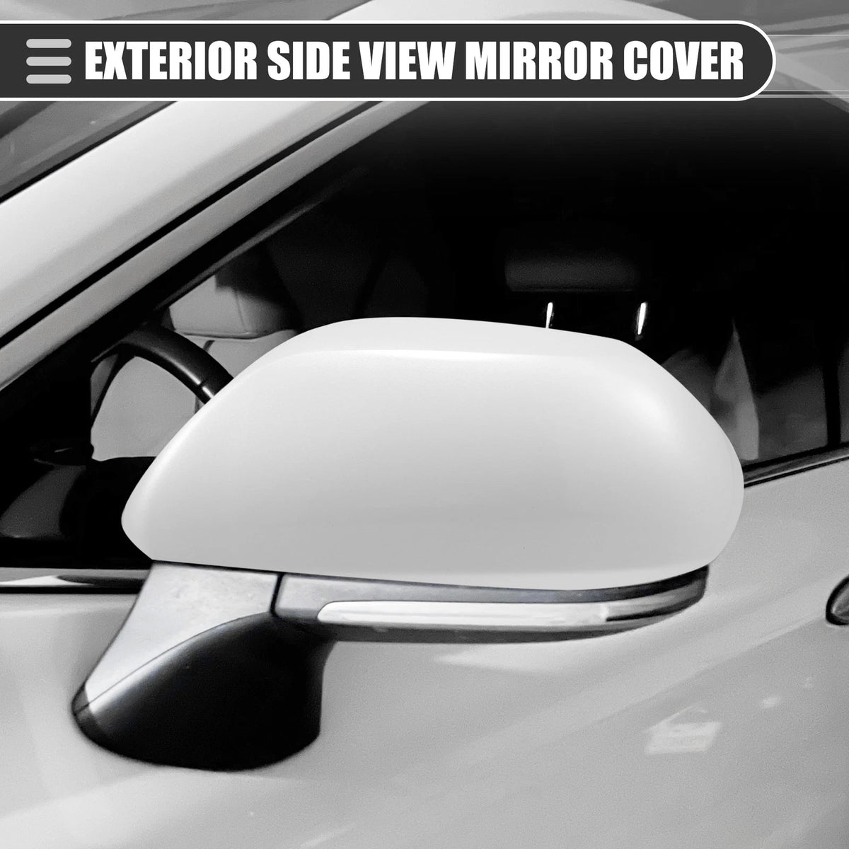 Left Side Mirror Cover Cap for Toyota Highlander (2009–2014) ABS White
