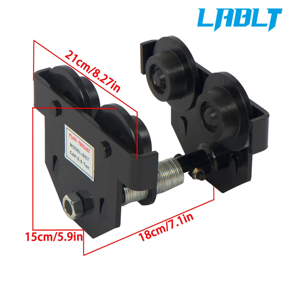 Adjustable Push Beam Flange Manual Trolley for (1100lbs, 55-135mm)