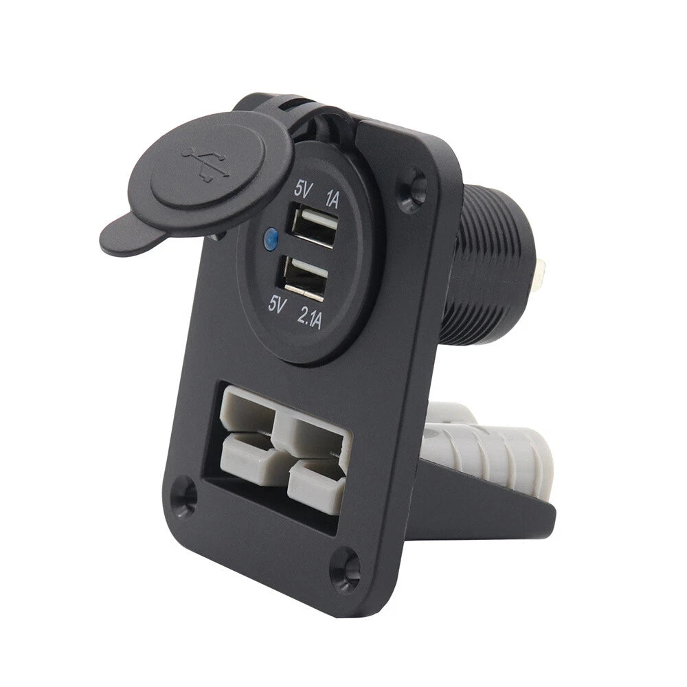 Anderson Plug 50A with Dual USB Socket Quick Charger for Flush Mount