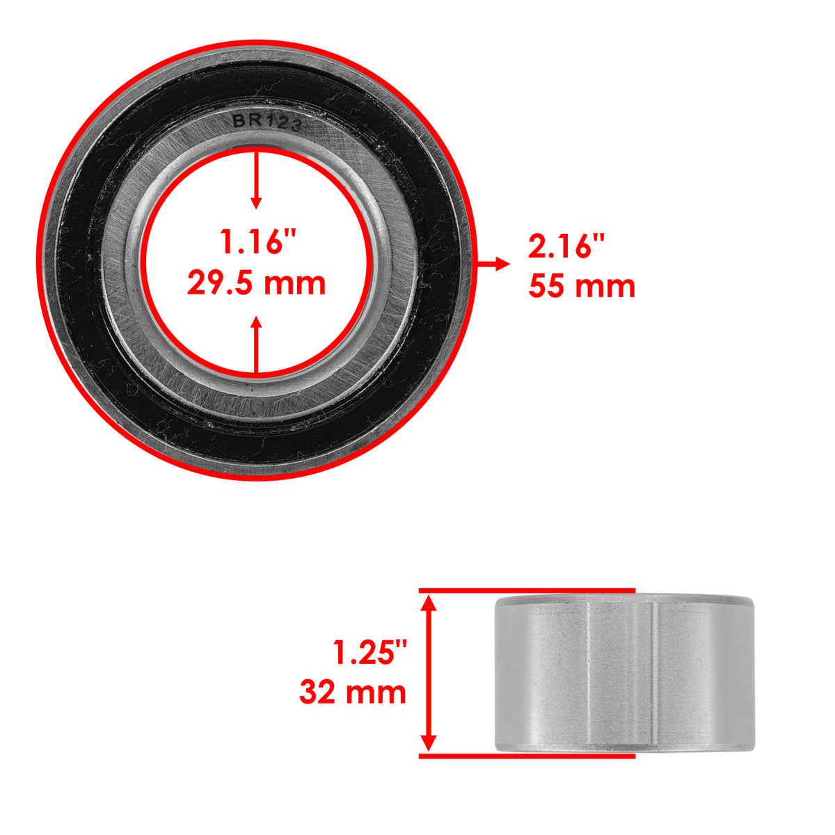 Spindle Bearing for Exmark Lazer Z XS Diesel LXS25KD605 (2005–2018)