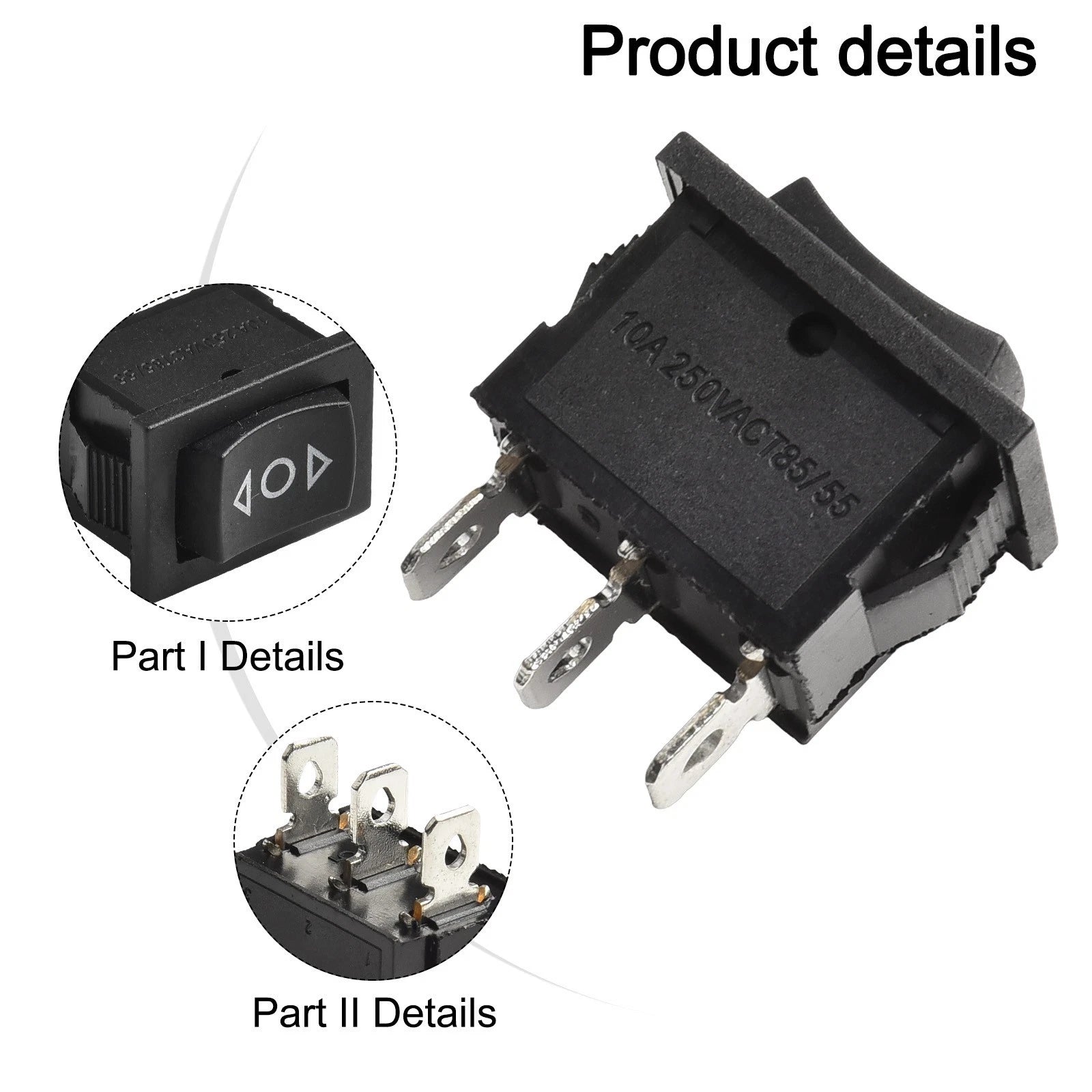 Rocker Switch 3 Pin 21x15mm for DIY Projects (1 Pcs)