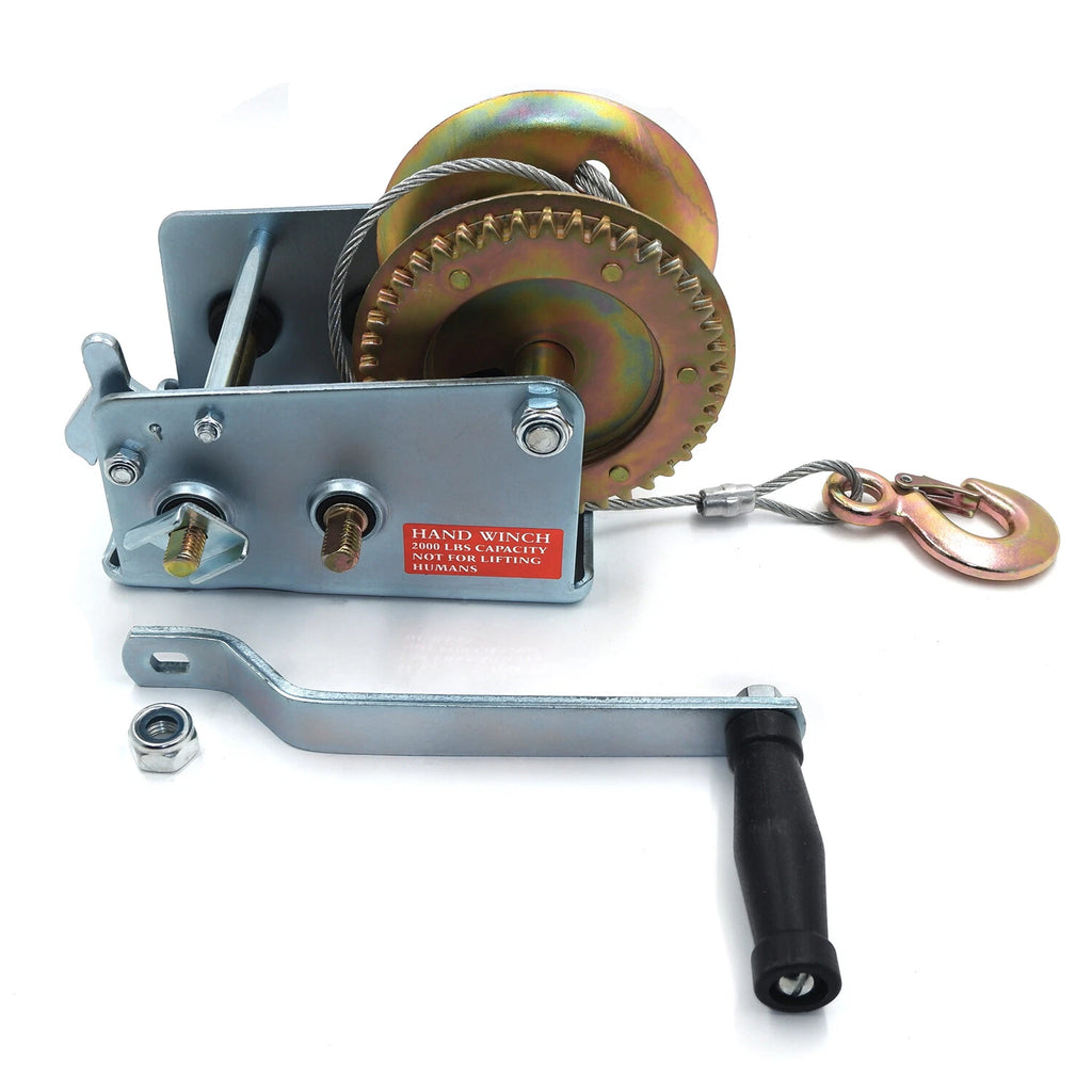 2000lbs Hand Winch for ATV Boat Trailer (Heavy Duty)