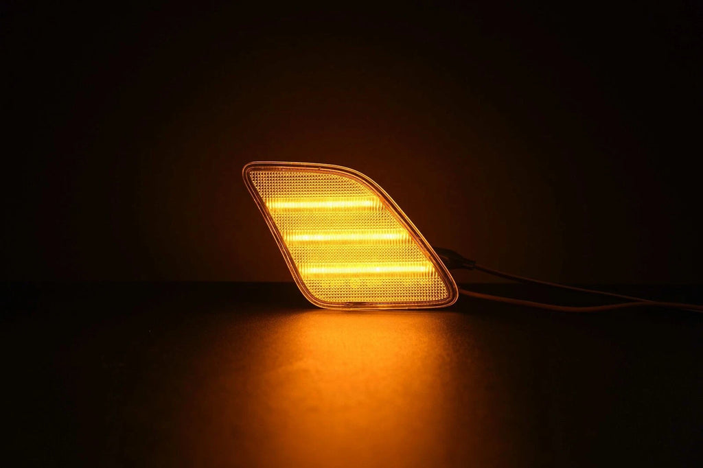 Clear Lens Amber LED Strip Side Marker Lights for Mercedes W221 S-Class (2010–2013)
