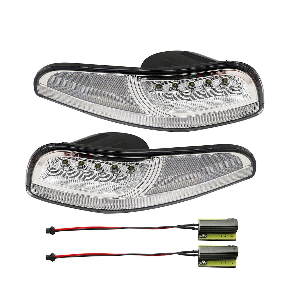 Clear LED Front Corner Side Marker Lamps for Chevy Corvette C5 (1997–2004)