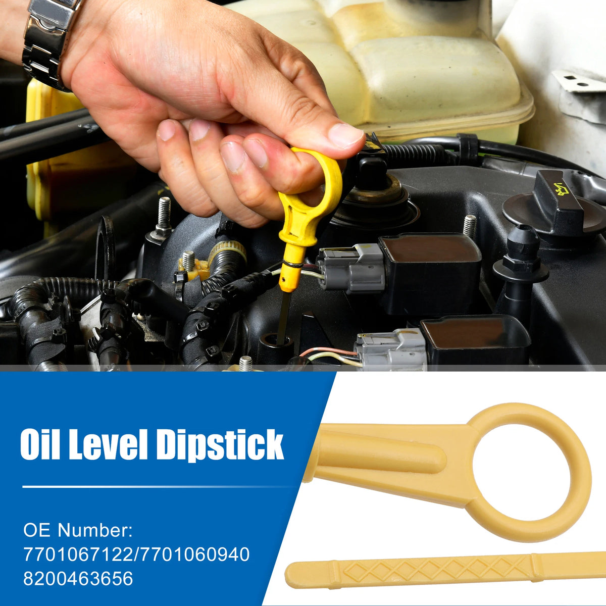 Engine Oil Level Indicator Dipstick for (No. 7701067122/7701060940/8200463656)