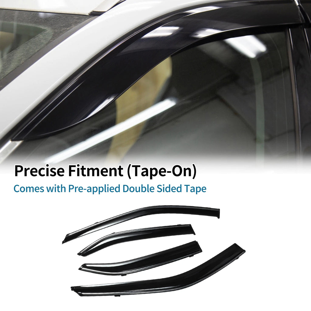Window Deflectors Side Vent Visors Black 1 Set for Mitsubishi Lancer (2008)