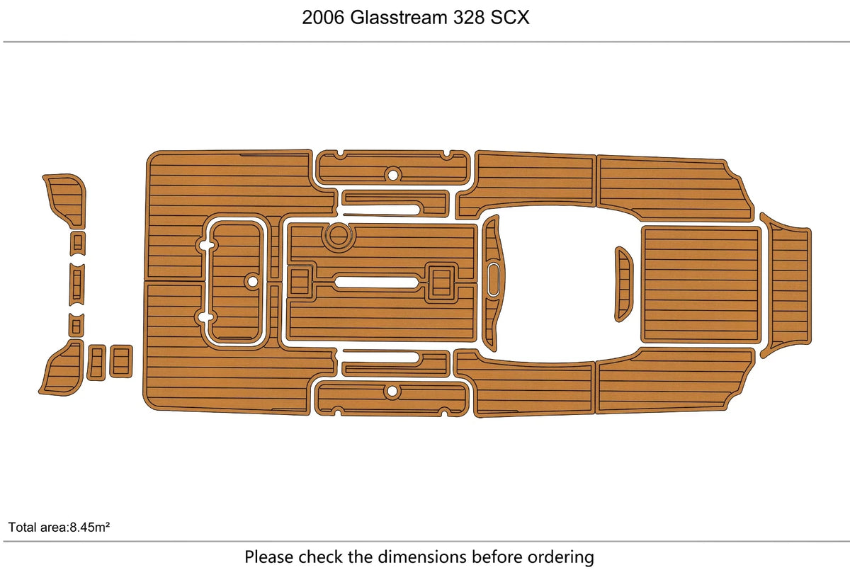 EVA Foam Teak Deck Floor Mat for Glasstream 328 SCX (2006)