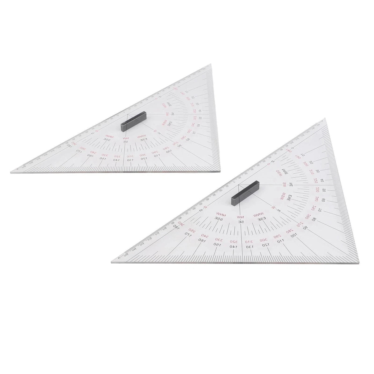 Set of 2 Navigation Chart Plotting Triangle Rulers 300mm