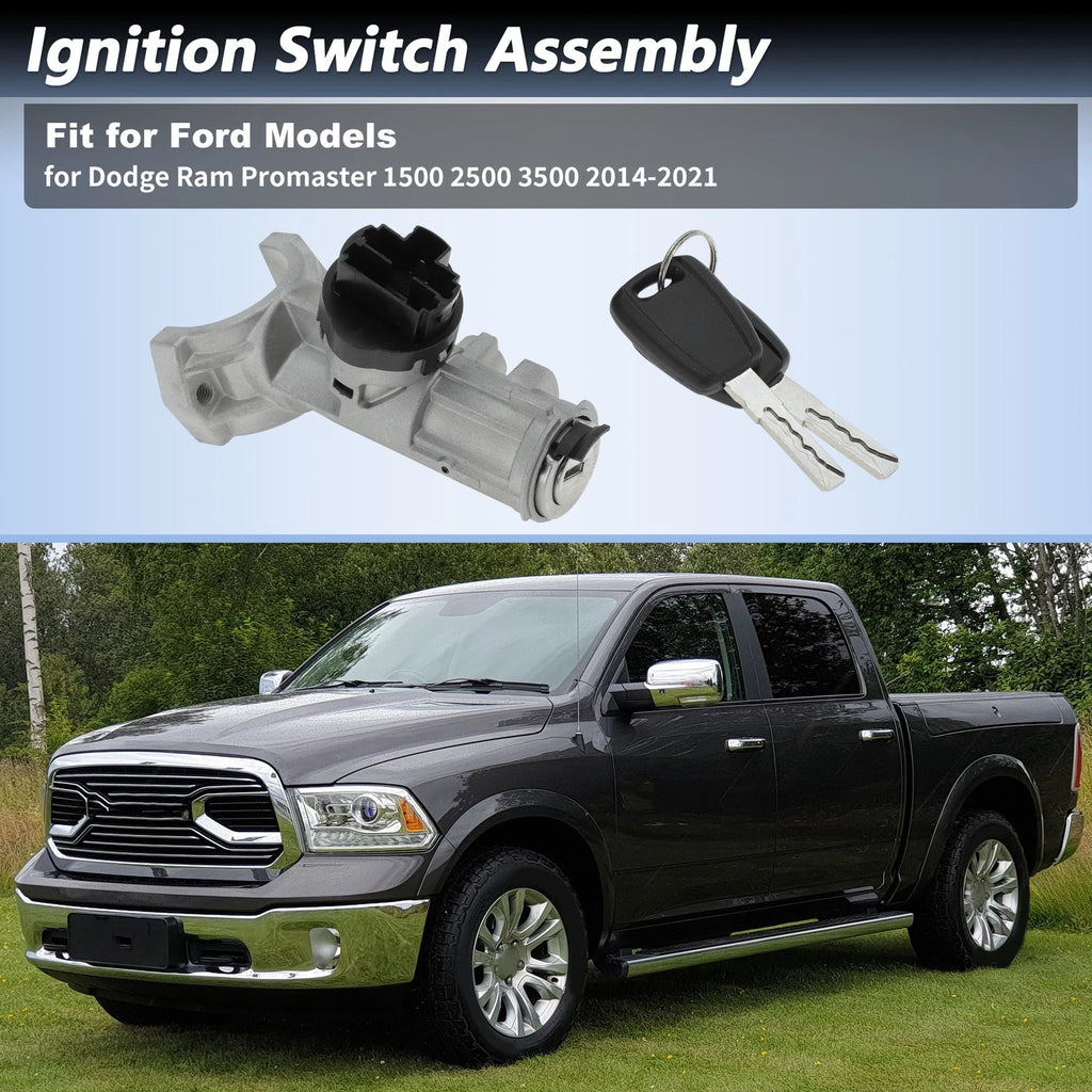 Ignition Lock Cylinder with 2 Keys Replacement for Ram Promaster 1500 (2014–2023)