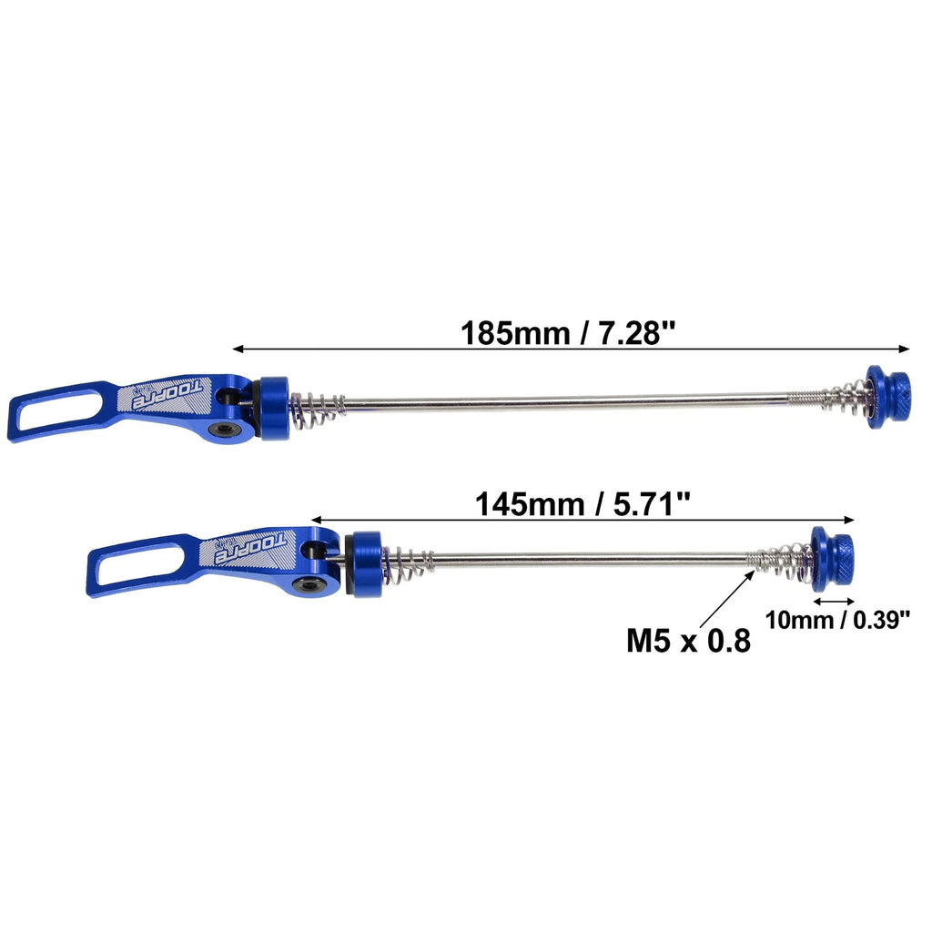Quick Release Axles Front Rear Pair for Bicycle 145mm 185mm Blue (145-185mm)
